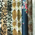 Polyester NO MOQ 97% Polyester 3%spandex Hacci Leopard Print Fabric For Women Dress