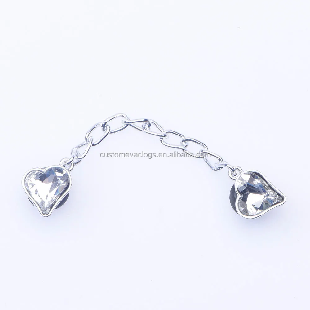 hot selling chain clog charms diamond clog charms designer chain charms for clogs