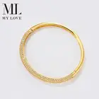 Diamond Gold Bracelet High Quality Brilliance Artificial Diamond Bucket Bangle Women Gold Plated Cubic Bracelet Jewelry