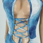 AOMEI Fashionable Print Halter Bandage Jumpsuit Summer Hollow Out Rompers And Jumpsuits For Women