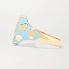 Jewellery Ring Factory Custom Designs 925 Sterling Silver Jewellery Gold Plated Enamel Signet Ring