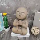 Chinese Kung Fu Monk Figurine Baby Cute Outdoor Resin Garden Buddha Sculpture Praying Monk Statue