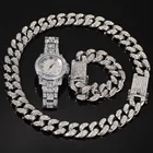 Bracelet Hip-hop Jewelry Men's Bracelet Necklace Watch 3 Pieces Of Retro Set Versatile Set Wholesale
