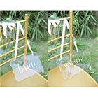 Wedding Custom DIY Clear Blank Acrylic Hanging Wedding Sign Elegant Wedding Chair Welcome Signs Set Of 4