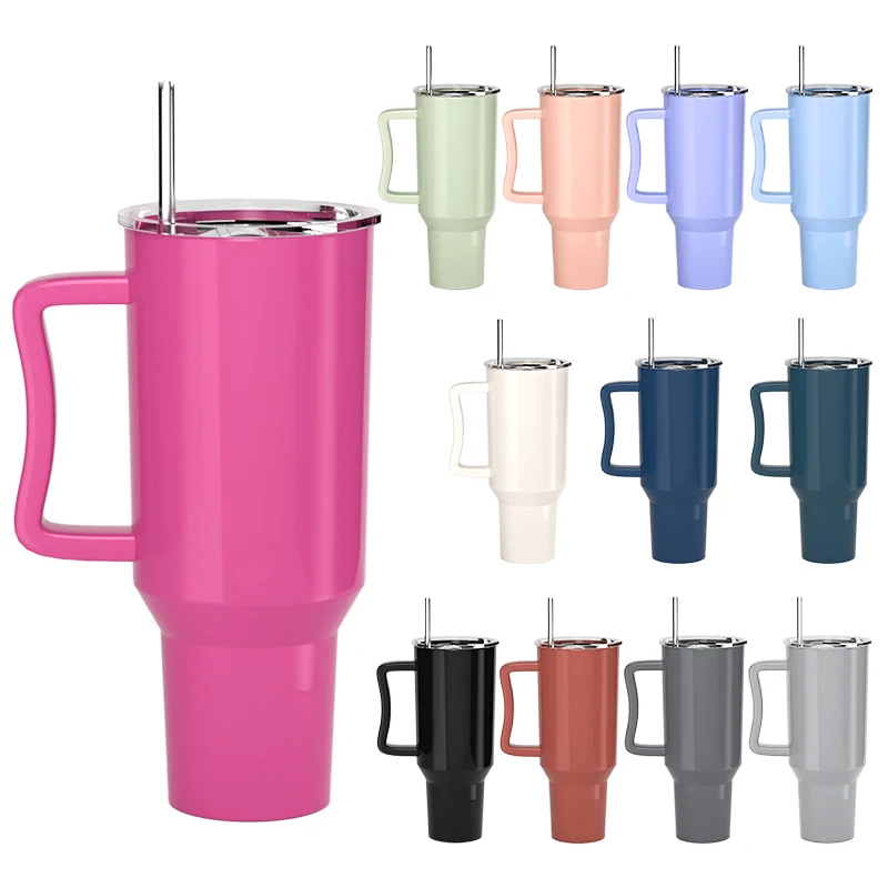 New Style 40oz Insulated Stainless Steel Double Wall Vacuum Coffee Mug With Handle and Lid For Home and Traveling