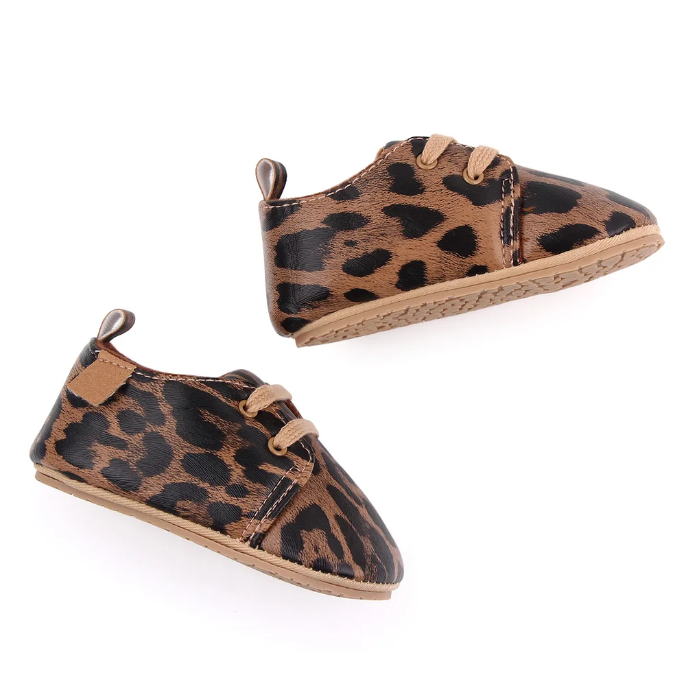 Casual Baby Boys Non-slip TPR Sole Newborn Toddler Lace Shoes Infant Dress Boys Shoes supplier