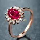Red Ring Jewelry European And American Red Corundum Ring Ladies Rose Gold Open Jewelry Jewelry Wholesale