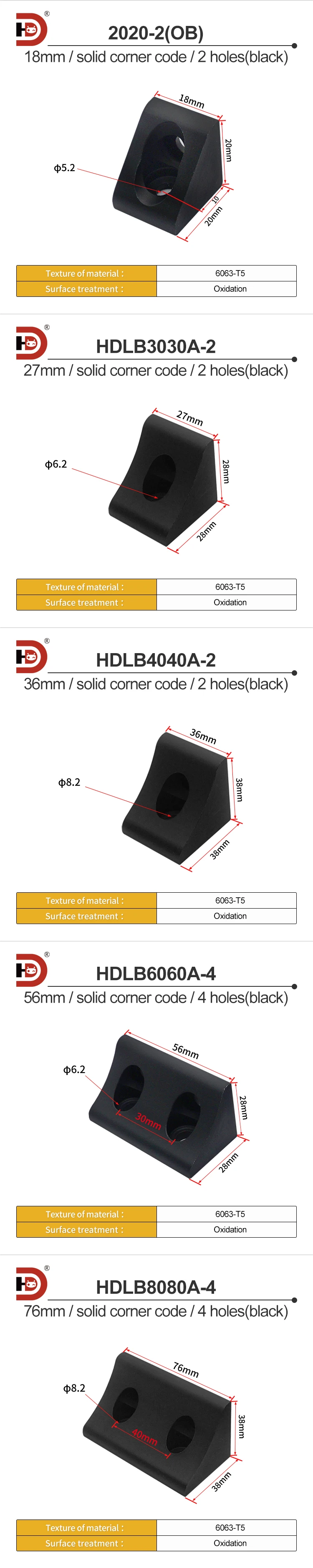 Aluminum Profile Extruded Corner Piece, Corner Code, Vertical Fixed Corner Piece, 20/30/40 Reinforced Connector details