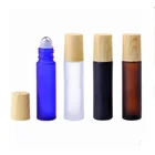 10 Cover 10 Ml Bottle Wholesale 10 ML Roll On Essential Oil Bottle Glass With Wooden Cover