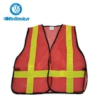Reflecting Cycling Breathable Customized High Visibility Warning Class 2 Safety Vests With Mult Pockets