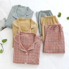 Size 4 Seasons Lapel Plus Size Crepe Pajamas Double Gauze Home Wear Pajamas