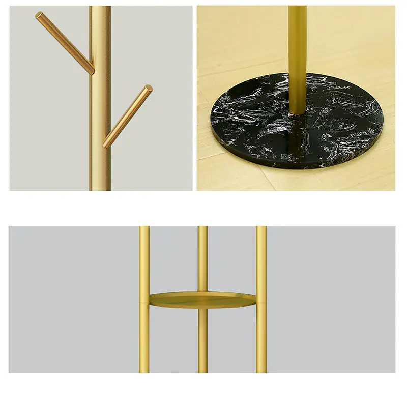 Hot Sales Household Furniture Portable Metal Tree Clothing Hanger Coat Stand Bag Rack Entry Porch Luxury Marble Base Coat Rack