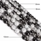Black Beads High Quality White Cracked Black White Crystal Beads Natural Stone Beads For Jewelry Making