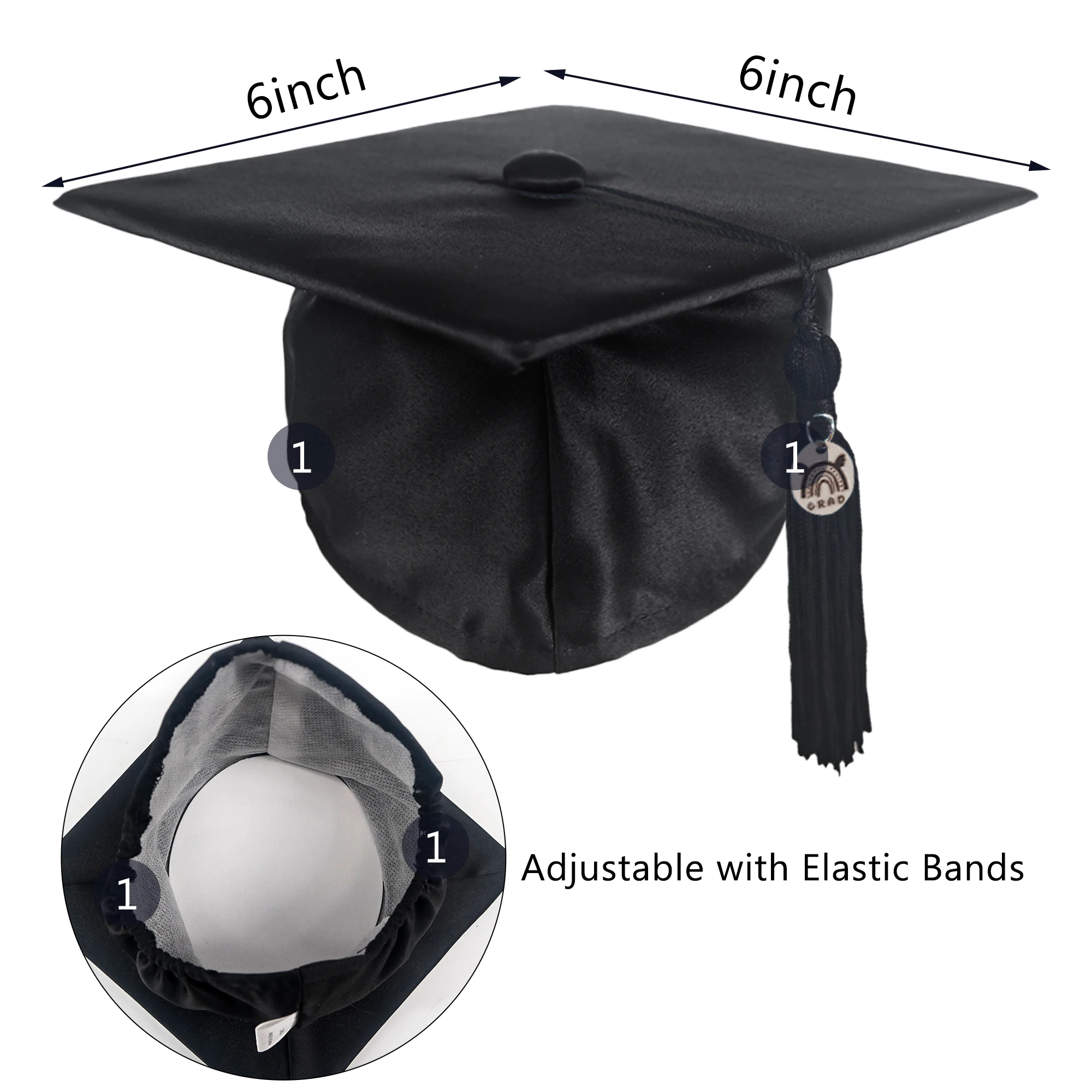 Infant Toddler NICU Baby Shiny Graduation Cap and Gown Set with Tassel supplier