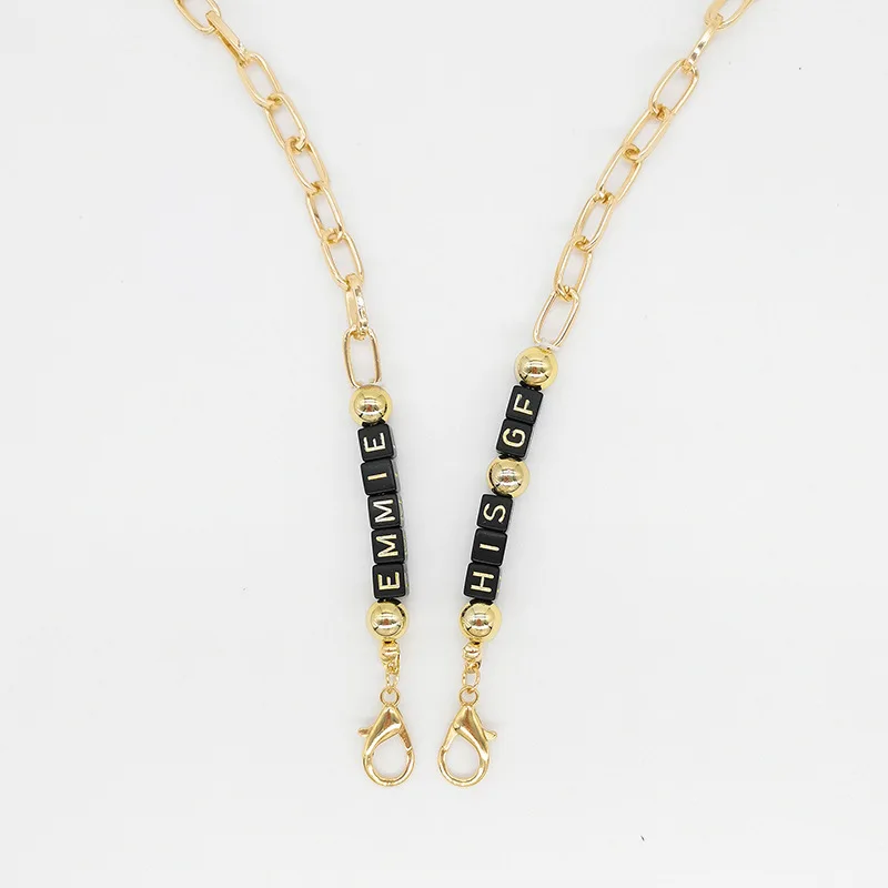 custom letters custom multiple styles eyewear chain 18k gold letters necklace chains long eyewear sunglasses chain
