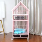 Parrot Stainless Steel Metal Iron Pet Bird Parrot Cage Luxury Dog Kennel Pet Cage With 4 Wheels