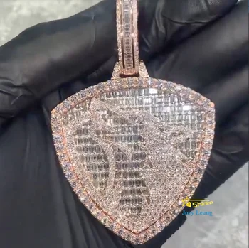 Men Jewelry Pass Diamond Tester 14K 18K Gold Plated 925 Silver Letter Name Hip Hop Iced Out Chain Custom VVS Moissanite Pendant