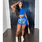 MOEN Women Clothes 2021 Solid Color Crop Tshirt Top Printed Nimi Skirt Women Fashion Casual 2 Piece Skirts Set