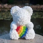 Bear Teddy Bears Valentines Day Gift Artificial Flower Big Rose Bear 35CM Bulk Foam Teddy Rose Bears With Box