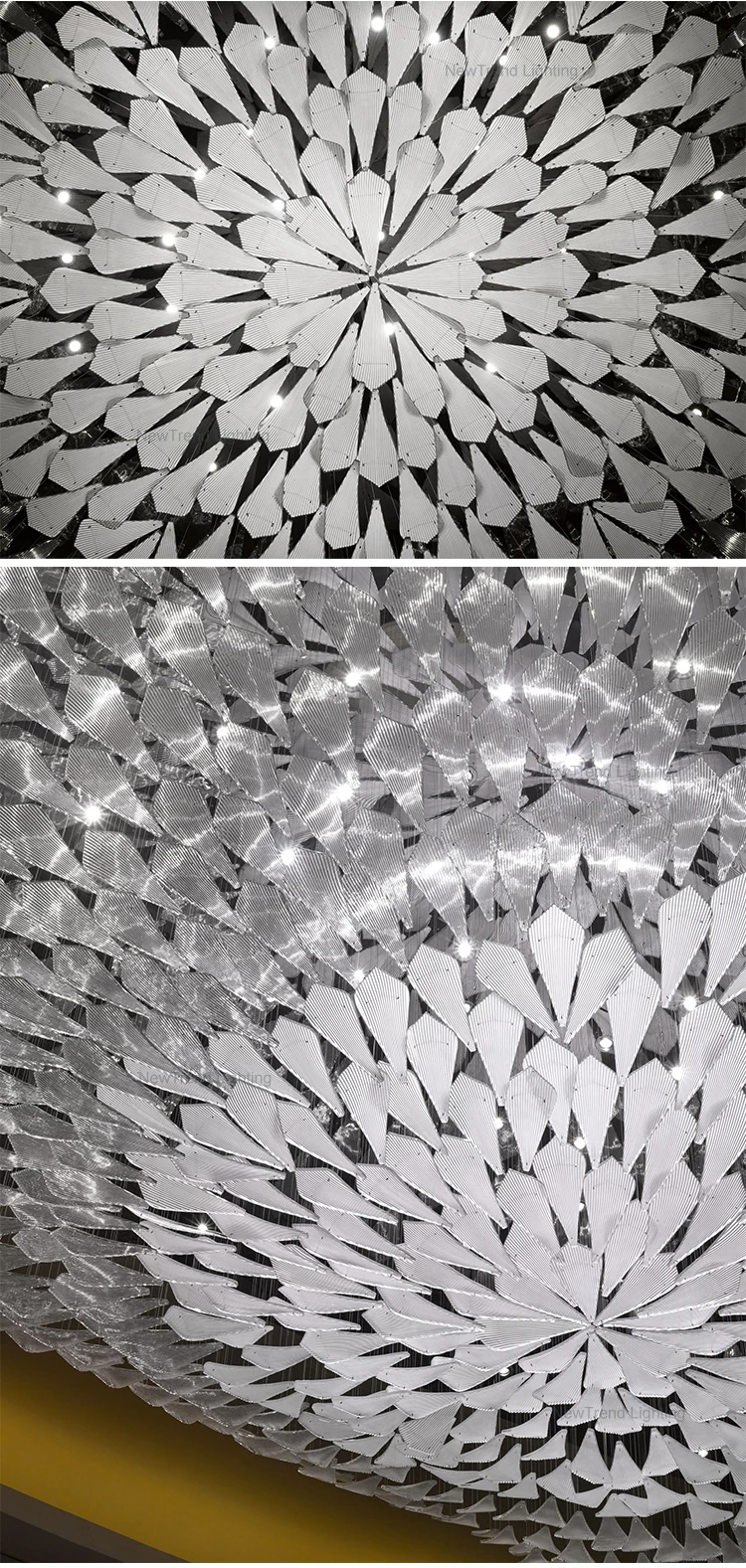 cpl 105 bespoke decoration lighting for ballroom hotel lobby custom luxury glass led ceiling lamp-2