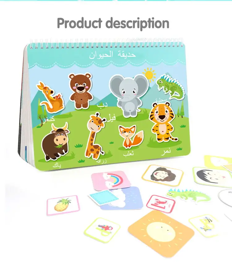 Produkt Keybaby Großhandel pädagogisches arabisches Beschäftigungsbuch ruhiges Aktivitäts-Stickerbuch für Kinder Geschenk für Vorschulkinder-22