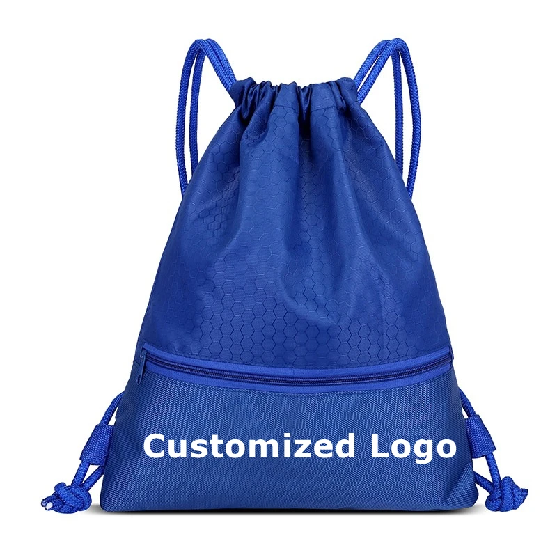 Promotional 500D Polyester Waterproof Drawstring Backpack  Sports Drawstring Promotional Bags