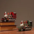 Train Model Creative Home Living Room Wine Cabinet Table Retro Resin Train Model Ornaments
