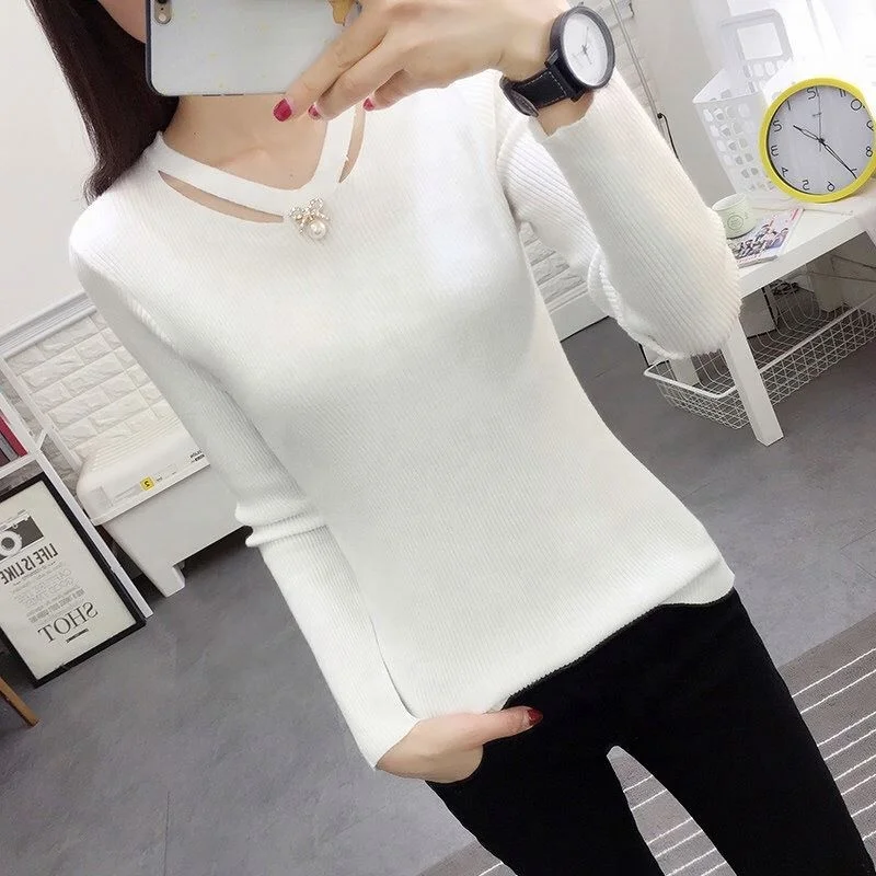 Compra Venta Al Por Mayor De Suéter Con Volantes Con Volantes De Suéter De  Mujer Rosa Blanco Suéteres Negros Damas Camisa De Punto Básico Jumper Femme  Mujer 2020 Caída De Primavera Barato 