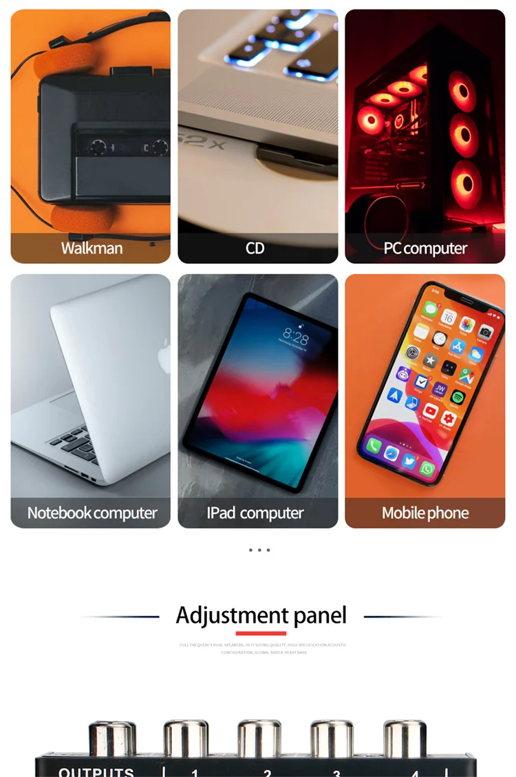 DAYMIC OEM Professional 4 Channel Passive Mini Broadcast Stereo Mixer Audio Sound Mixer Console