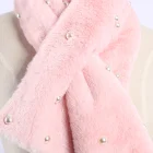 Faux Fur With New Design Wholesale Custom Faux Fur With Beads Long Scarf For Women