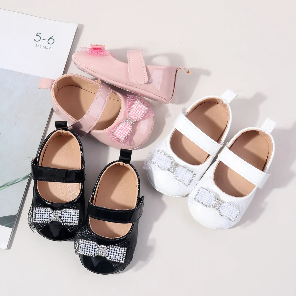 Beautiful Bling Design PU Leather Baby Infant Newborn Girl Princess Shoes 2025 manufacture