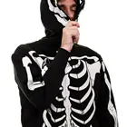 Full Zip High Quality Mens Hoodies Custom Embroidery Logo Bulk Cotton Unisex Blank Full Face Zip Up Skeleton Hoodie