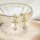 Rhinestone Earrings Best Selling Shiny Rhinestone Bow Earrings Skin Friendly Pendant Earrings For Women