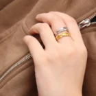 Gold Finger Ring Chris April In Stock 925 Sterling Silver Gold Plated Irregular Texture Shape Finger Ring
