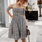 Women 2021 Summer Dresses Off The Shoulder Sweet Floral Dresses For Women