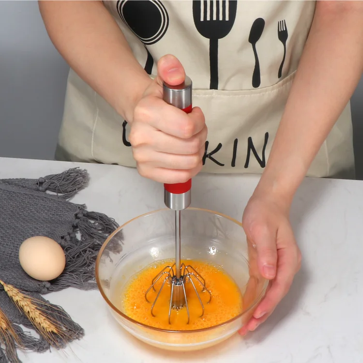 Factory Wholesale Stainless Steel Egg Whisk, Stainless Steel Mini Wire Manual Whisk Rotary Egg Beater Hand