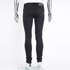 Black Jeans EDGEDENIM Custom Patch With Rhinestone Distress Black Skinny Rhinestone Denim Jeans Men