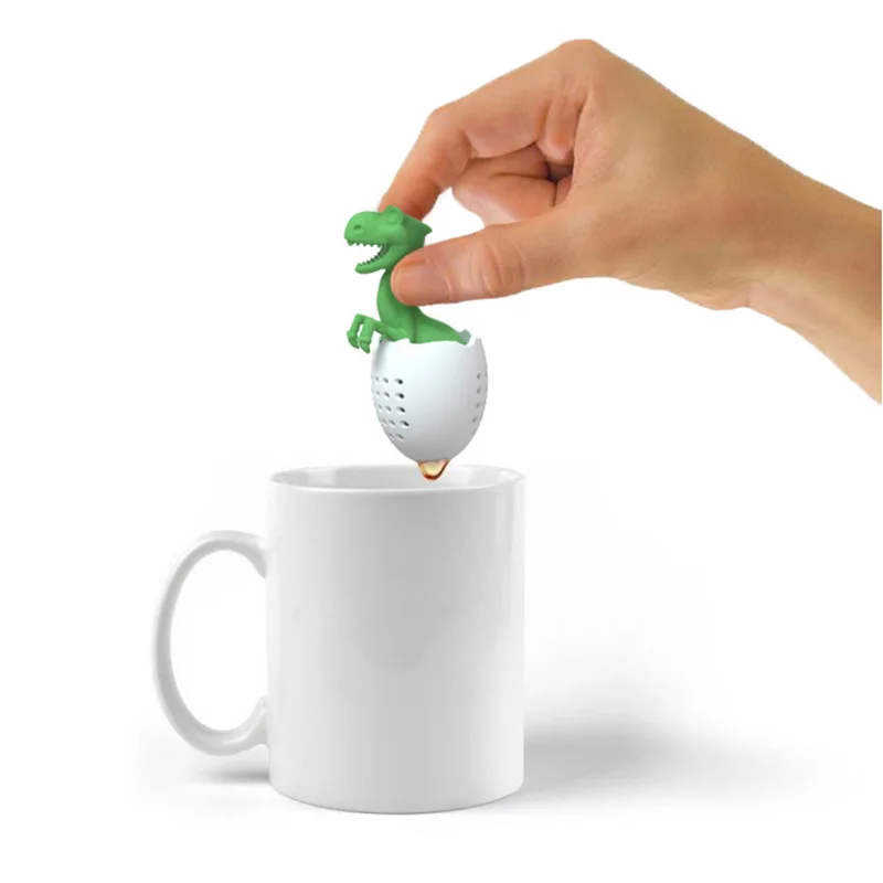 Tea Infuser Dinosaur Eggshell Filter Diffuser Loose Tea Silicone Strainer for Different Mugs and Leaves