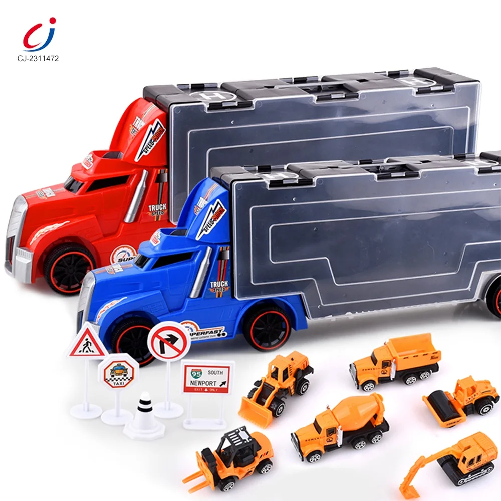 Storage slideway diecast toys toy container truck model of alloy trailer mini diecast car model transporter truck toy