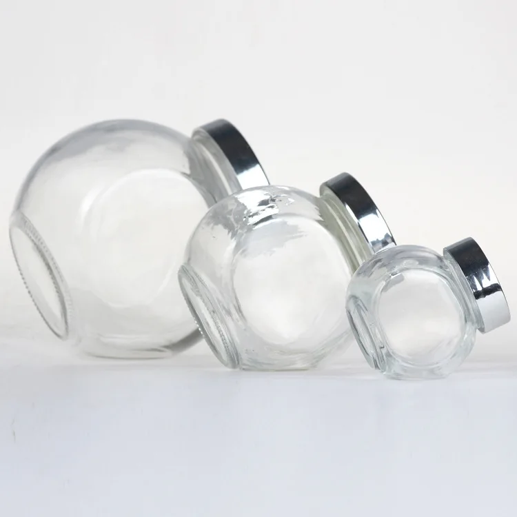 Wholesale 480ml Spice Bottles Glass Jam Jelly Glass Jar With Metal Lid