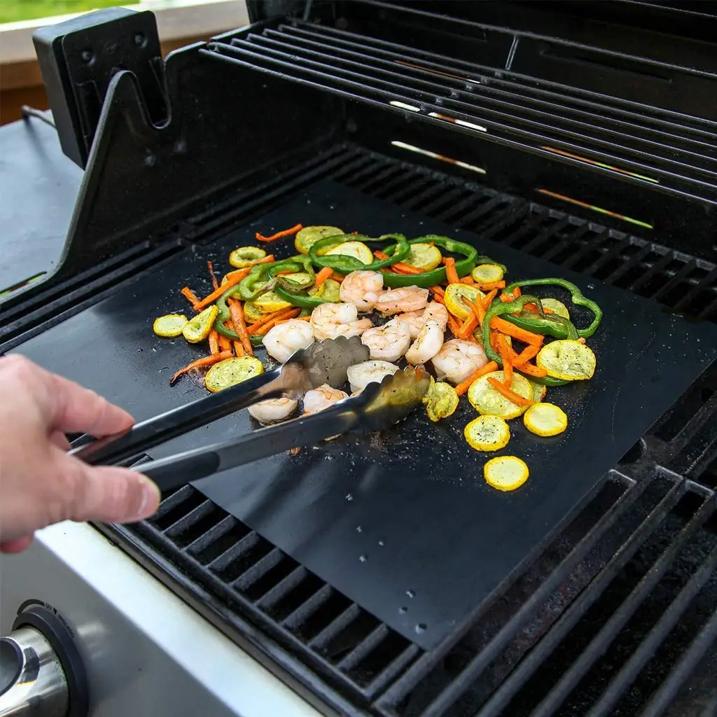 Reusable BBQ Grill Pads Teflon Sheet Resistant Non-Stick Bake Cooking Pads 