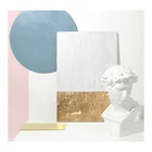 Professional Artist Design Stretched Golden Foil Contemporary Minimalist Modern Luxury Textured Canvas Wall Art Painting
