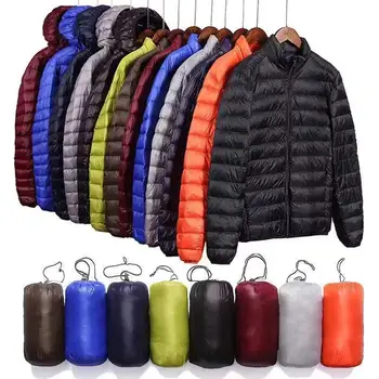 Men's Ultra Lightweight Packable Cotton Down Jacket Water and Wind-Resistant Breathable Coat Men's Puffer Jackets