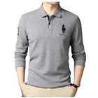 Polo Shirts Customized Logo Men's Cotton Long Sleeve Embroidered Premium Classic Polo Shirts Goft Tops