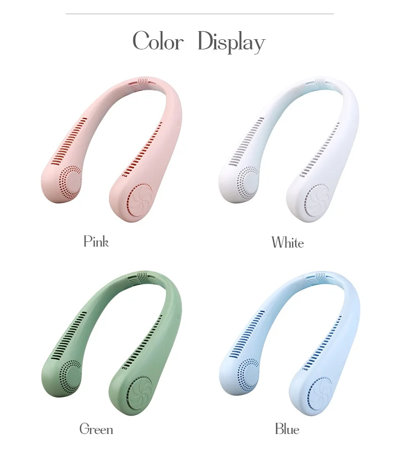 DD5616 Factory Direct Sale USB Charging Wearable Neck Fan 3 Speeds Rechargeable Mini Portable Neck Fan for Outdoor Sports