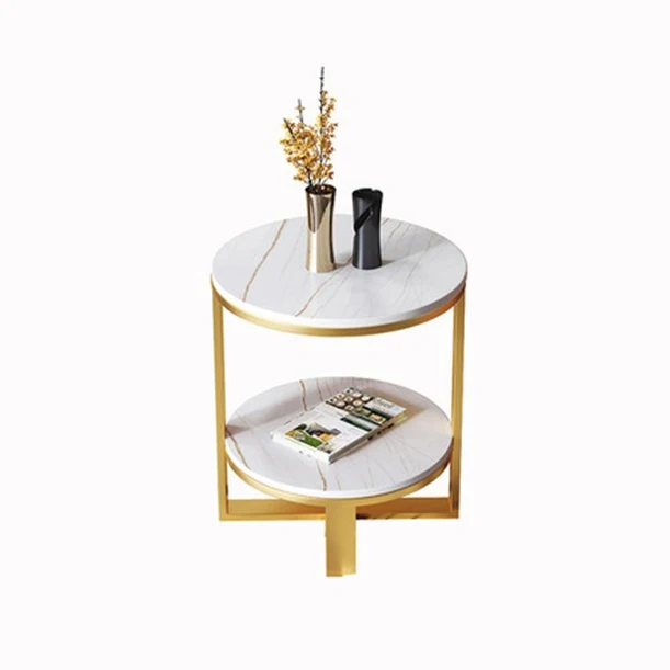 Designer furniture golden stainless steel rion round industrial bedroom round grey side table
