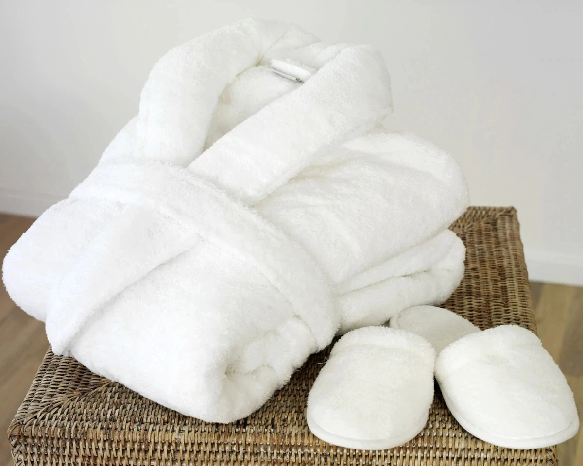bath robes hotel cotton women velour/terry toweling bath robes and slippers set