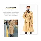 European Outwear Jackets Beige Coat Street Style Popular British Over The Knee Overcoat For Spring Autumn
