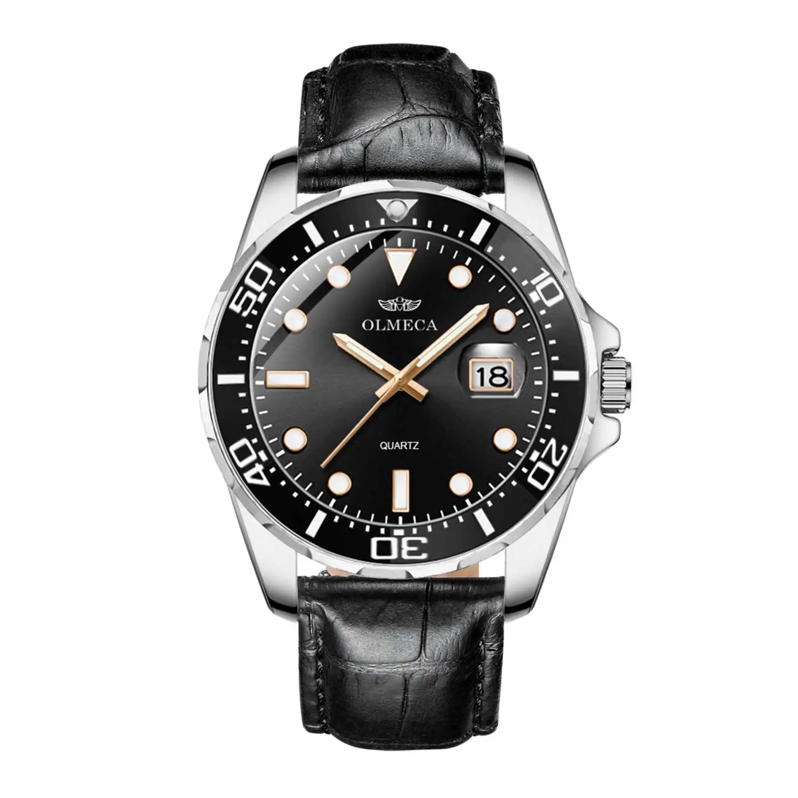 Olmeca-reloj De Lujo Para Hombre,Reloj Masculino Con Movimiento De Cuarzo  Importado,Con Funda De Acero Inoxidable,Para Uso Diario,Color Negro,3008 -  Buy Banda De Cuero Genuino Reloj,De Moda Relojes De Cuarzo,Hombre Suave  Reloj Product