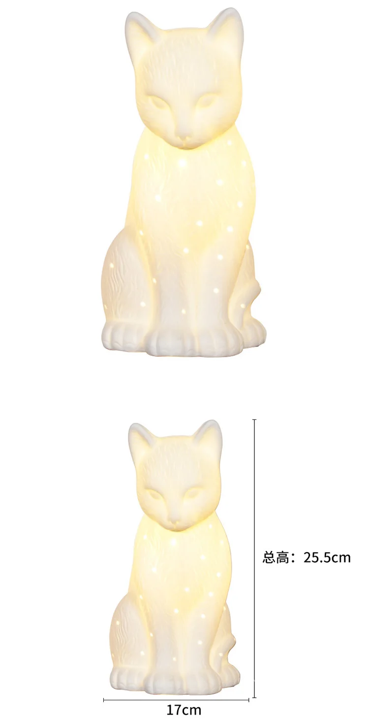 tr0031 hot sale ins cat desklamp home room bedroom living room ceramic cat led table lamp-1